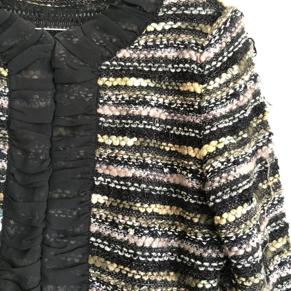 Vintage Exclusively Misook Women's Cardigan Sweater Size M Multi Fabric Shimmer - Picture 5 of 8